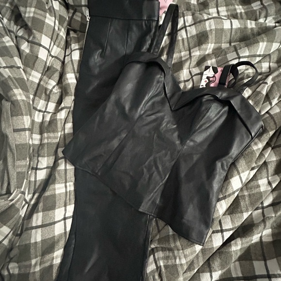 Vixen by Micheline Pitt Pants - Vixen by Micheline Pitt Bad Girl Black Vegan Leather Cigarette Pants